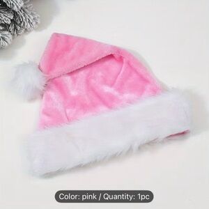 Pink Faux Fur Santa Hat for Women or Kids - Holiday Costume Accessory